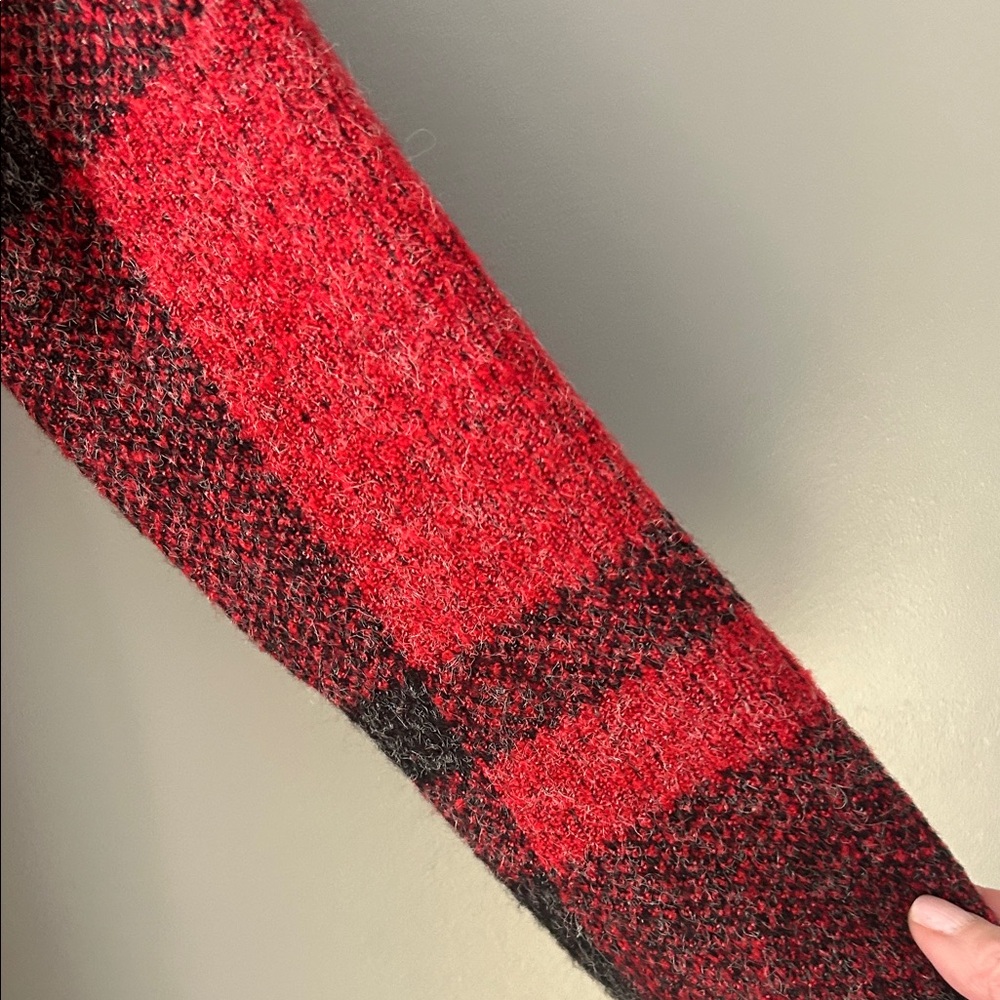 Joseph Red and Black Plaid Teddy Jacket - Picture 3 of 6